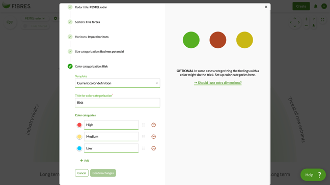 fibres trend radar builder bubble colors
